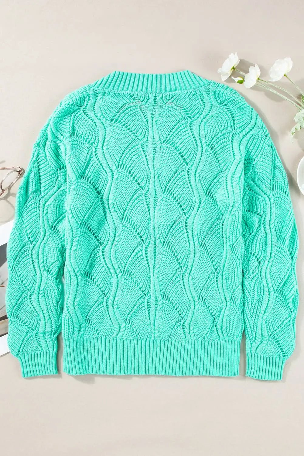 Chic mint green knit sweater - Love Salve